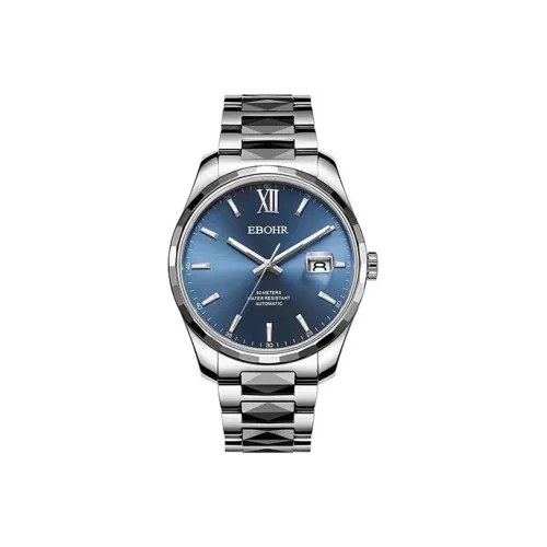 EBOHR Mechanical Movement Stainless Steel Strap Watch Men's Watches Blue Dial 21021318