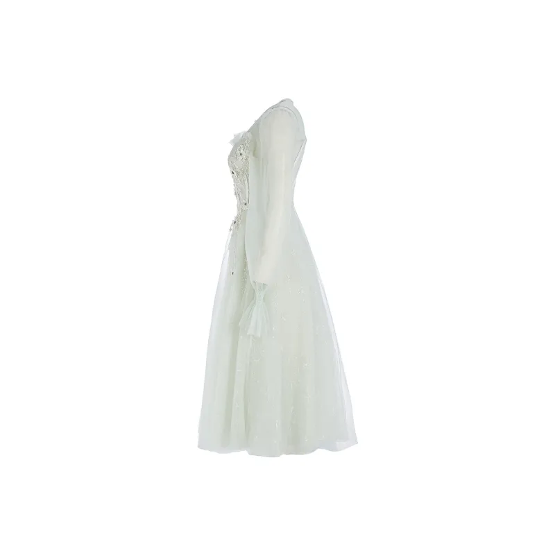 Marie Elie Long-Sleeved Dresses Women's Light Green-2