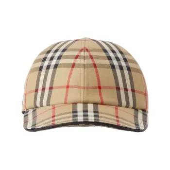 Burberry Check Cotton Baseball Cap