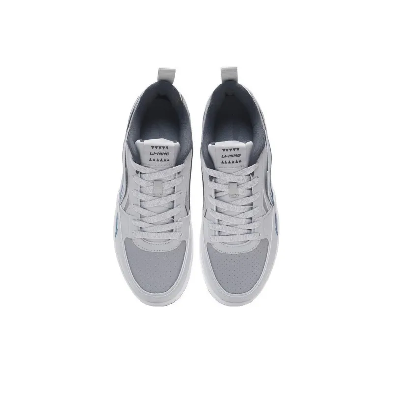 LiNing Haichuan Cushioning Anti Slip And Wear Resistant Rebound Low Top Sports Casual Shoes Men's Snow Gray-3