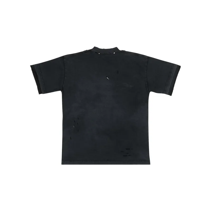 Balenciaga Women'ss Maison Balenciaga Medium Fit T Shirt Black/Orange/White-1