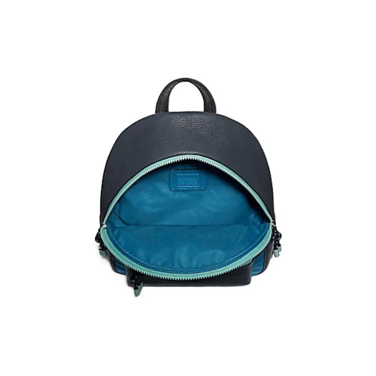 COACH Charlie Nylon And Leather Backpack Medium Size Unisex Blue-1