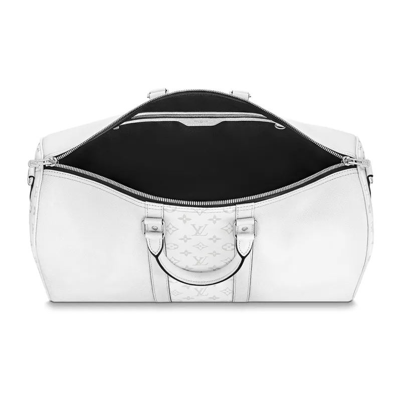 LOUIS VUITTON Keepall Bandouliere 50 Monogram/Taiga Optic White-4