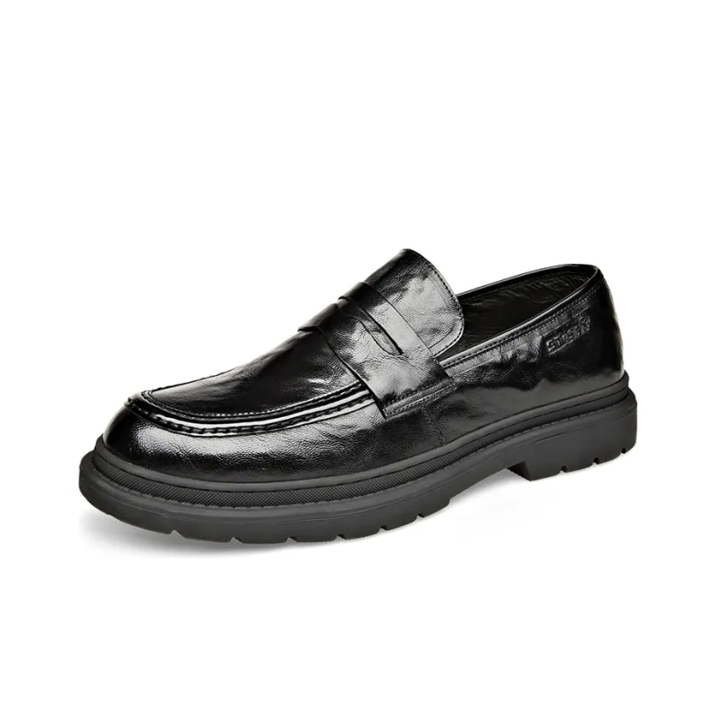 ST&SAT Business Leather Shoes Men's Casual Shoes Men's Black-1
