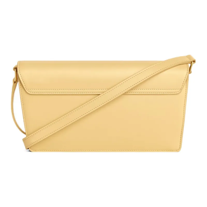 CELINE Shiny Cow Leather Envelope Bag Portable Crossbody Bag Shoulder Bag Women's Yellow-2