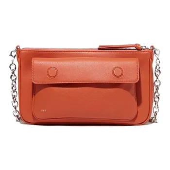 RSVP Paris Baguette Zip Collection Calfskin Crossbody Bag Shoulder Bag Women's Rusty Red