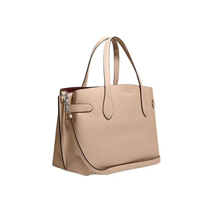 COACH Cow Leather Shoulder Bag, Crossbody Bag, Handbag Women's Beige-1