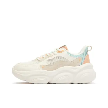 361° Durable Breathable Low-Top Sports Casual Shoes Women's White Peach Pink