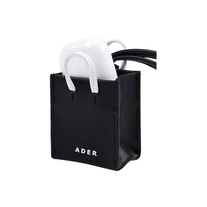 ADER ERROR Cow Leather Portable Crossbody Bag, Shoulder Bag Mini Unisex Black-2