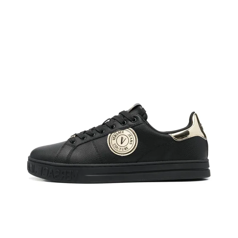 VERSACE JEANS Couture Logo-patch Leather Sneakers-0