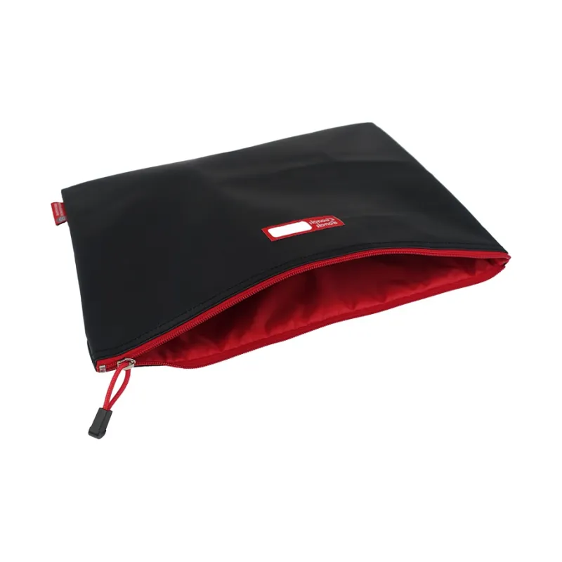 Rough Enough Canvas Canvas Bag Storage Bag A4 File Bag File Clutch Large Size Unisex Black-1