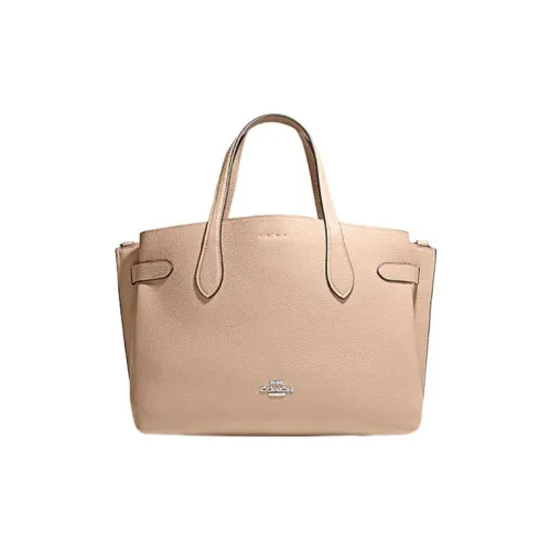 COACH Cow Leather Shoulder Bag, Crossbody Bag, Handbag Women's Beige