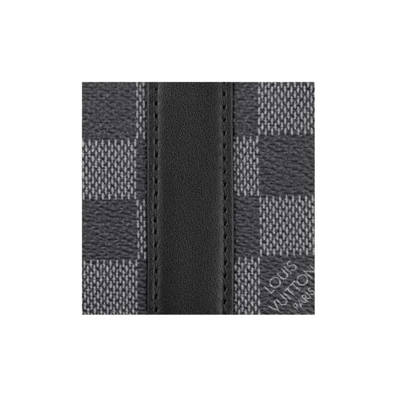 LOUIS VUITTON Graphite Canvas With Leather Clutch Men's Black/Gray-5