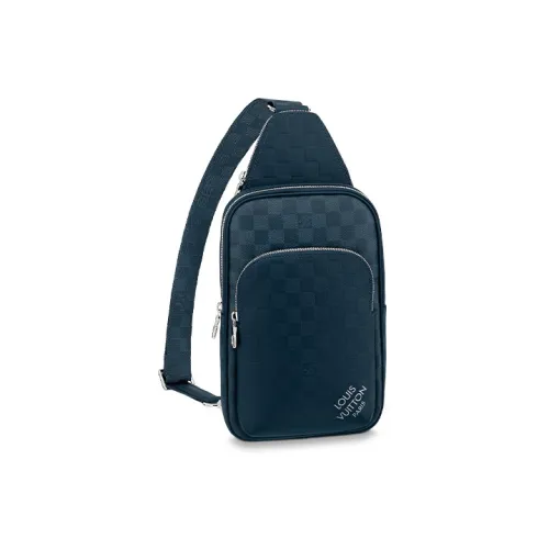 LOUIS VUITTON Canvas With Leather Crossbody Bag Shoulder Bag Men's Dark Blue