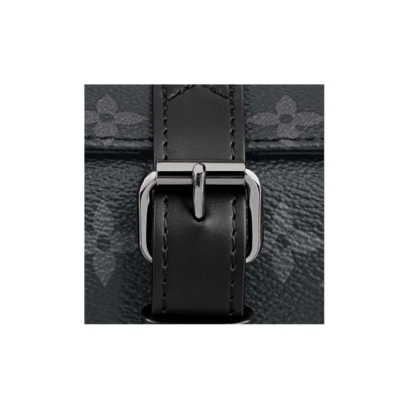 LOUIS VUITTON 3 Watch Case Monogram Eclipse Black-4