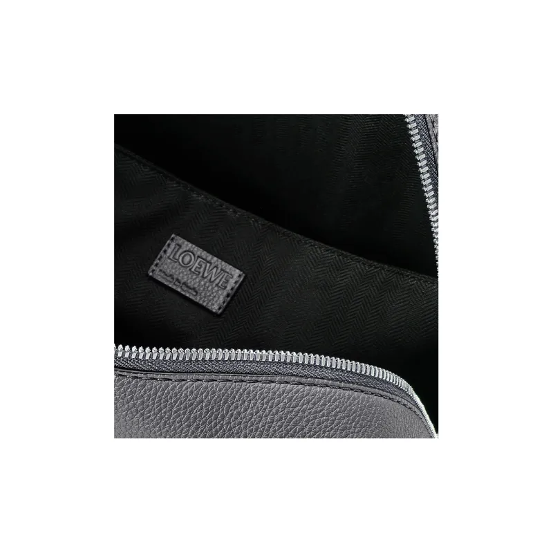 LOEWE Military Soft Grain Cow Leather Backpack Regular Men's Gray-4