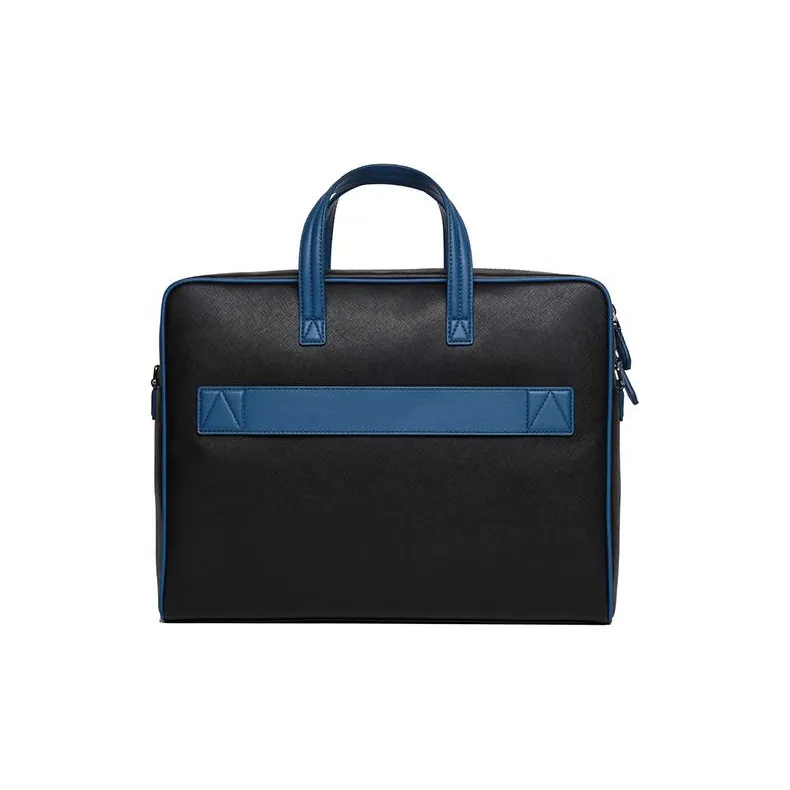 BALLY Cow Leather Portable Crossbody Bag Shoulder Bag Large Size Men's Black-1