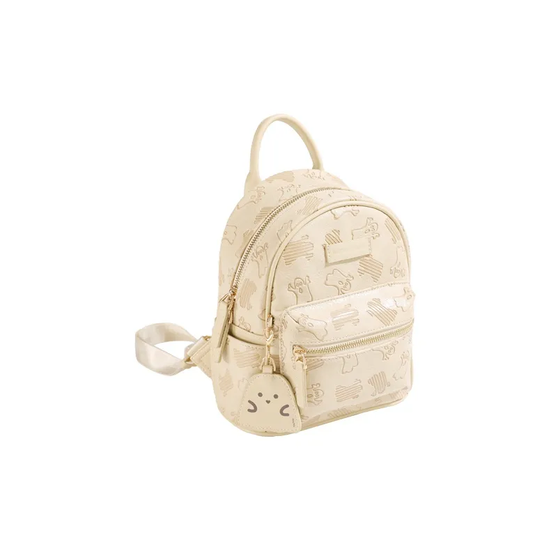 TOUTOU PU Backpack Regular Women's Chocolate Cookies/Milkshake White-2