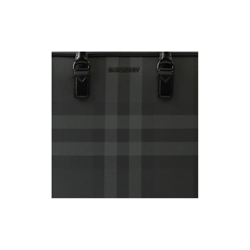 Burberry Calfskin Embellishment Handbag Shoulder Bag Crossbody Bag Briefcases Men's Charcoal Black-3
