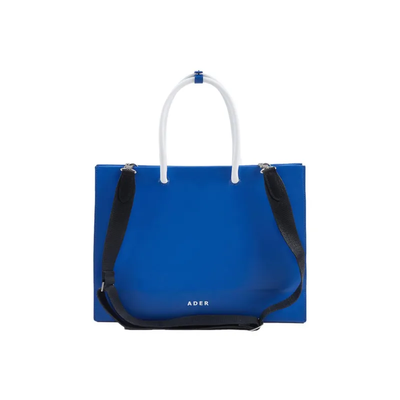 ADER ERROR Cow Leather Tote Bag, Shopping Bag, Shoulder Bag, Handbag Regular Unisex Blue-2
