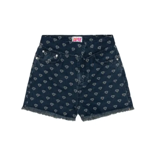 Bape SS23 APEE By A BATHING APE Denim Shorts Women's Dark Blue