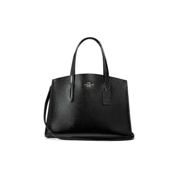 COACH Charlie Split Cow Leather Shoulder Bag Crossbody Bag Handbag Regular Women's Black