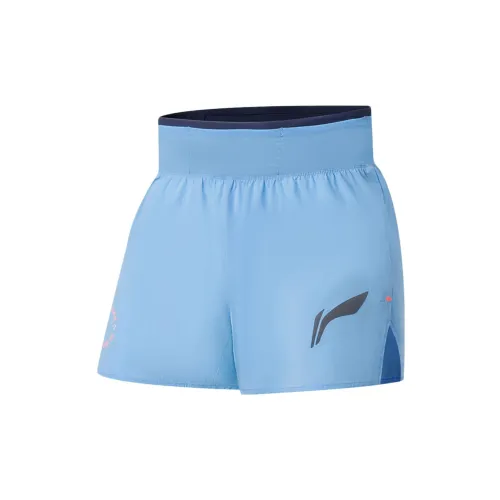 LINING Running Collection Sports Shorts Men Light Sea Blue