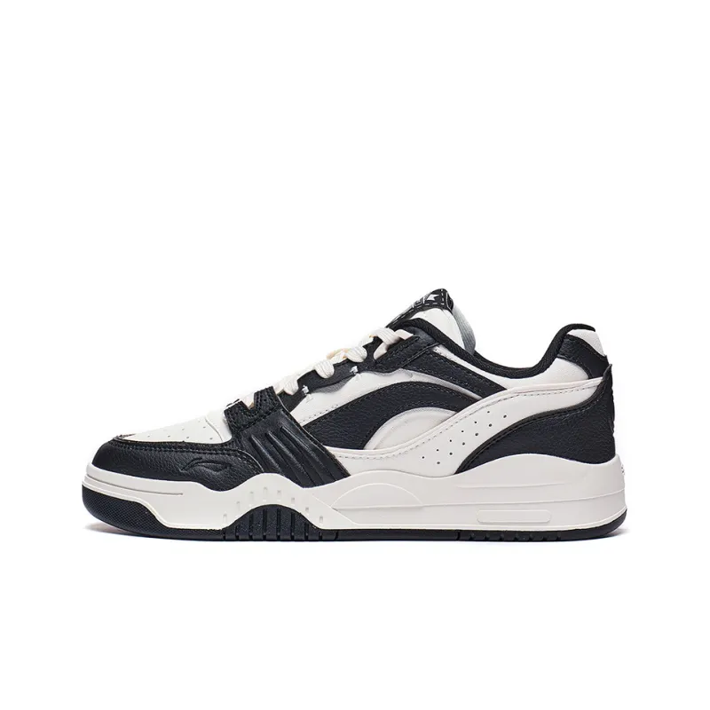 LiNing Yuebai Anti Slip Wear Resistant Breathable Height Increasing Low Top Skateboard Shoes Men's White Black-0