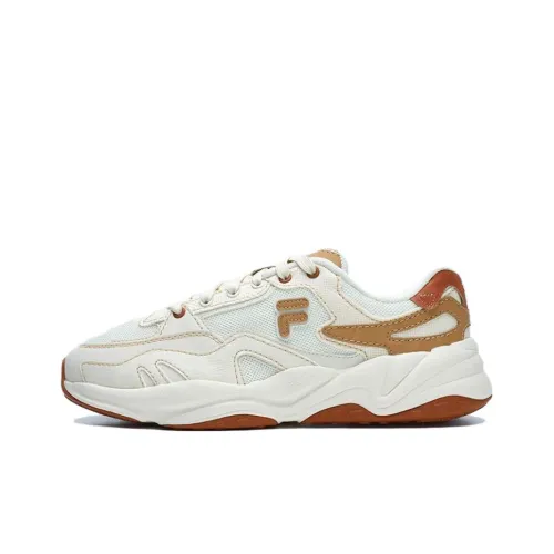 FILA FUSION Flash Running Shoes Men Low-Top White/Brown