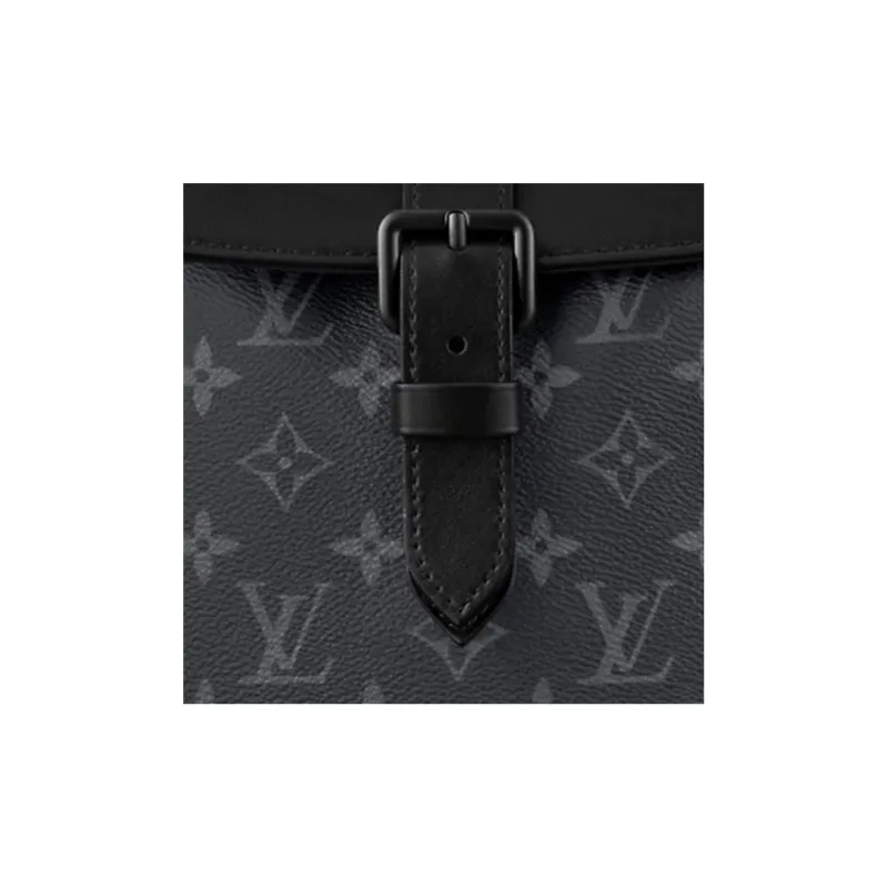 LOUIS VUITTON Trio Coated Canvas With Cow Leather Backpack Regular Men's Black-4