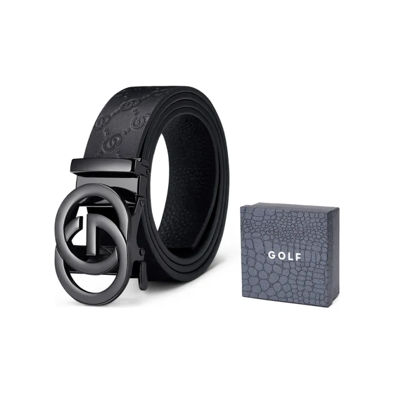 GOLF Top Grain Cow Leather Automatic Buckle Genuine Leather Belt Men's Multicolor 3.5cm-2