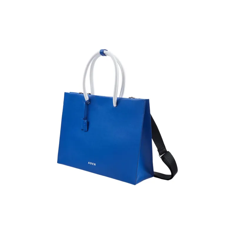 ADER ERROR Cow Leather Tote Bag, Shopping Bag, Shoulder Bag, Handbag Regular Unisex Blue-1