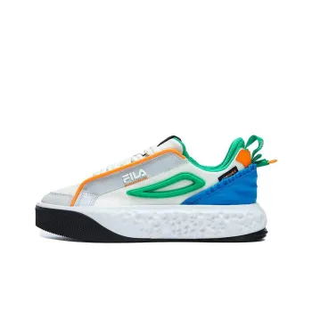 FILA VIVA Anti Slip Wear Resistant Low Top Skateboard Shoes Women's White Green Blue