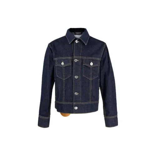 Lanvin Denim Jackets Men Dark Blue