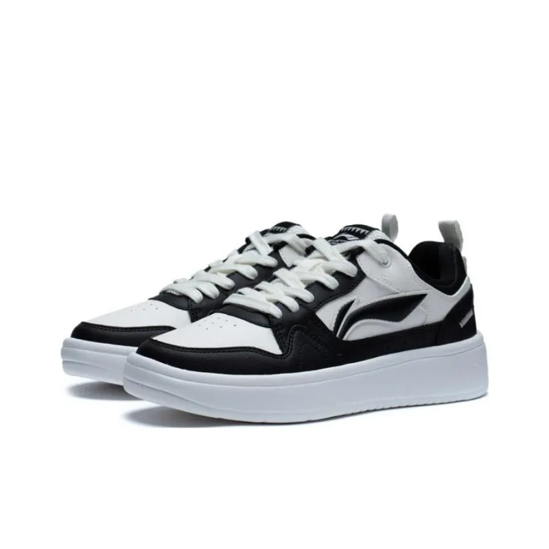 LiNing Line 2.0 At The Beginning Fashion Anti Slip Wear Resistant Low Top Skateboard Shoes Women's White Black-2