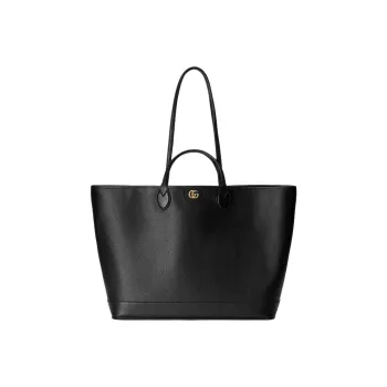 GUCCI GG Marmont Leather Tote Bag Shopping Bag Handbag Large Size Women's Black