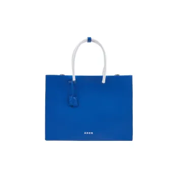 ADER ERROR Cow Leather Tote Bag, Shopping Bag, Shoulder Bag, Handbag Regular Unisex Blue