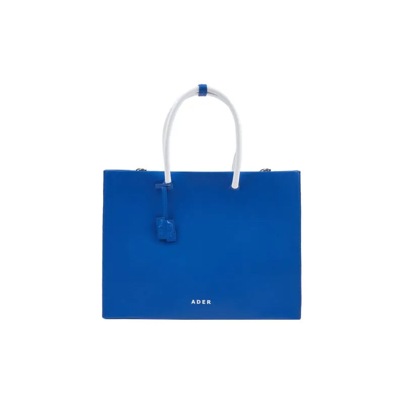 ADER ERROR Cow Leather Tote Bag, Shopping Bag, Shoulder Bag, Handbag Regular Unisex Blue-0