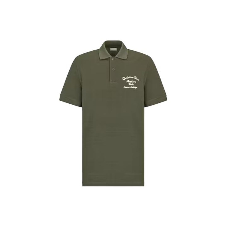 CHRISTIAN DIOR ATELIER Polo Shirts Men Green POIZON