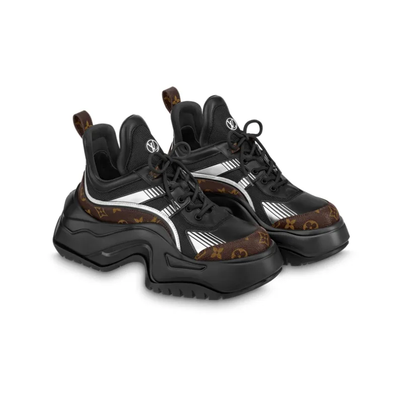 LOUIS VUITTON Archlight 2.0 Platform Sneakers 'Black White With Brown Monogram'-1