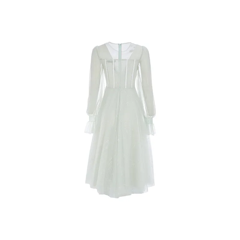 Marie Elie Long-Sleeved Dresses Women's Light Green-1