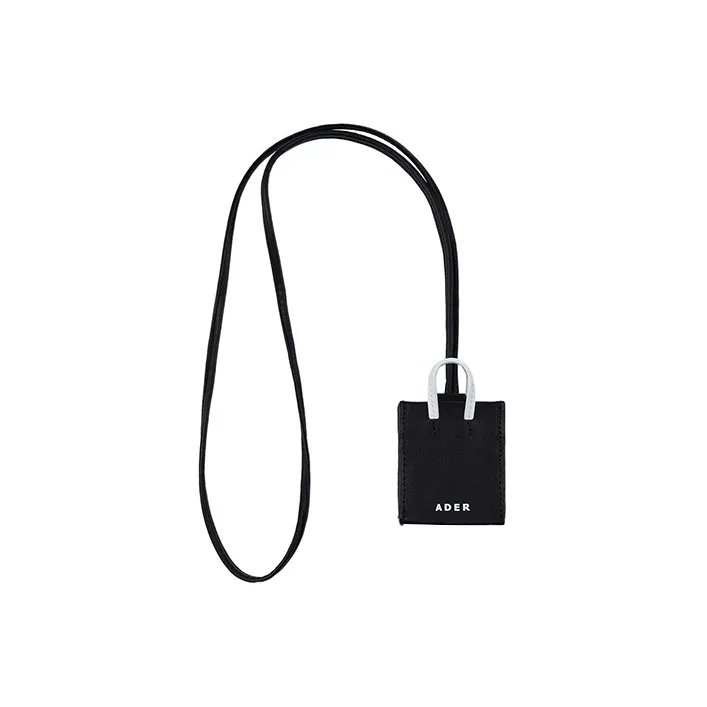 ADER ERROR Cow Leather Portable Crossbody Bag, Shoulder Bag Mini Unisex Black-1