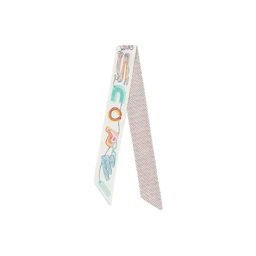 HERMES Silk Scarves Women's White