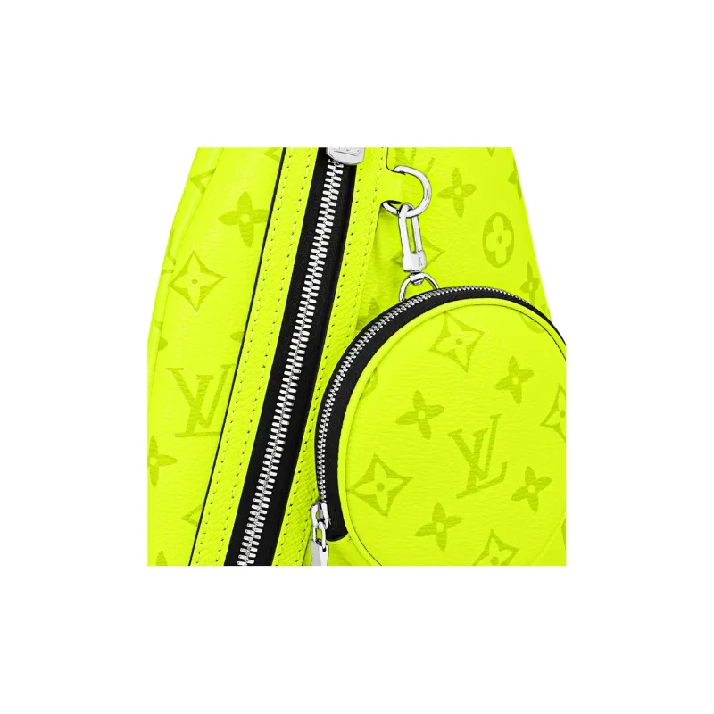 LOUIS VUITTON Duo Sling Bag Neon Yellow-5
