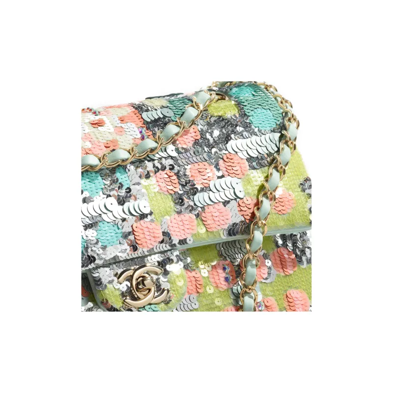 CHANEL Classic Flap CF Satin Shoulder Bag, Crossbody Bag Women's Multicolor-3