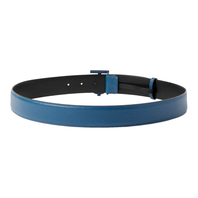 Burberry Leather Belts Men's Blue Width 3.5cm-1
