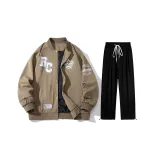 Set (Army Green Tops+Black Pants)