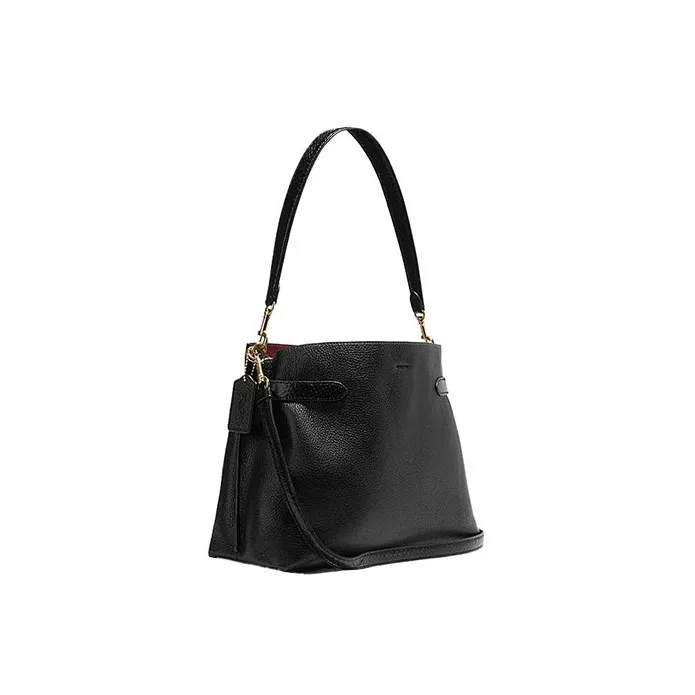 COACH Hanna Cow Leather Portable Crossbody Bag, Shoulder Bag Women's Black-1