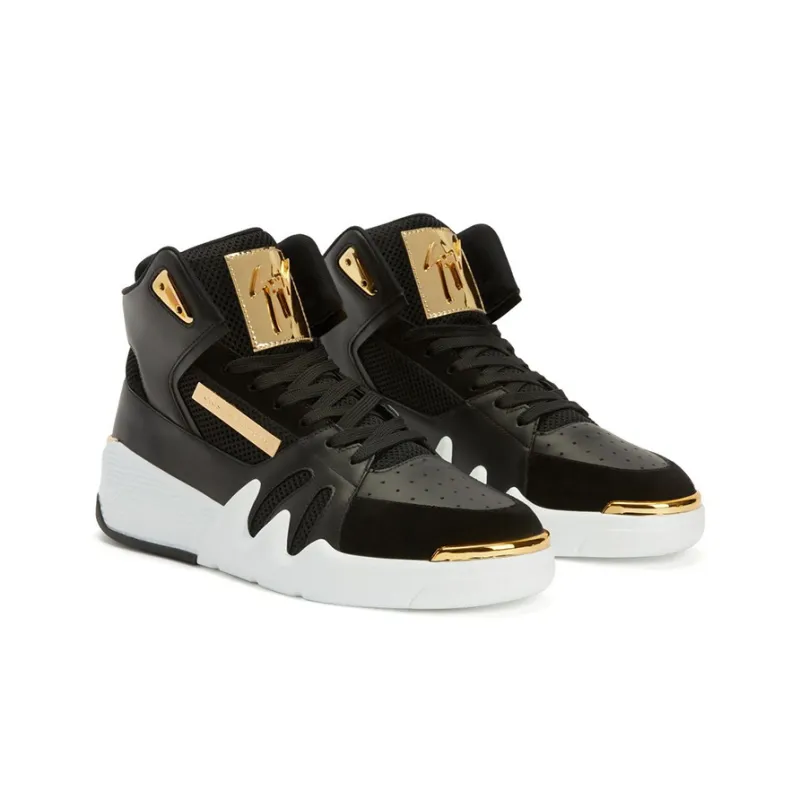 Giuseppe Zanotti/GZ Talon High Top Stylish Skateboarding Shoes Men's Black Gold-2