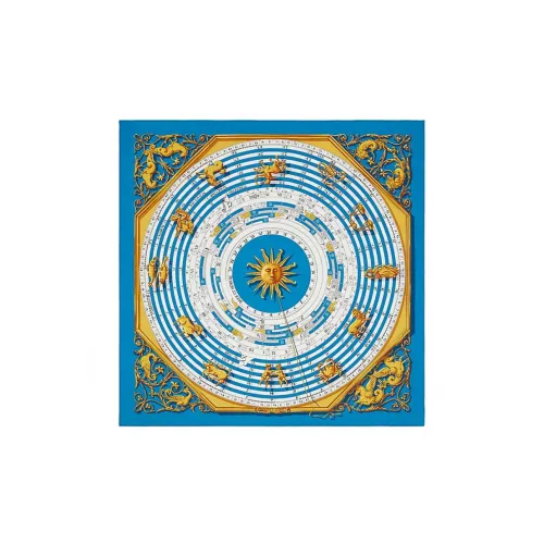 HERMES Silk Scarves Women's Blue
